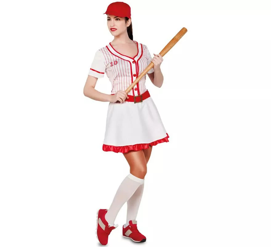 Disfraz de Jugadora de Béisbol Retro para mujer
