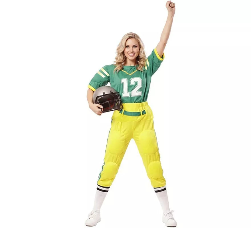 Translation missing: es.Disfraz de Jugadora de Fútbol Americano Verde para mujer