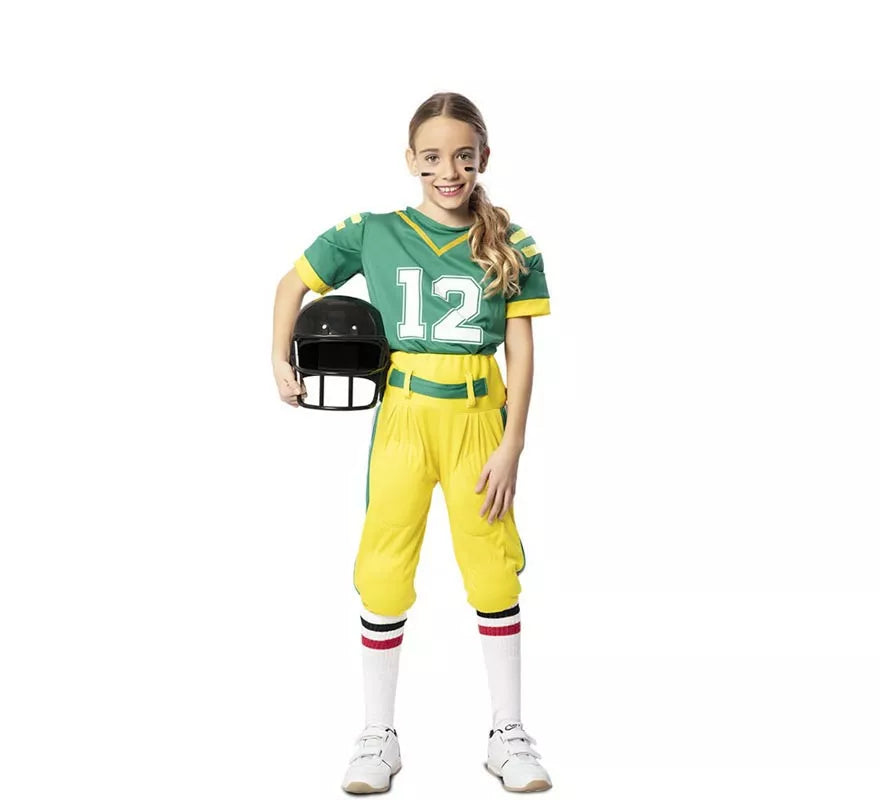 Translation missing: es.Disfraz de Jugadora de Fútbol Americano Verde para niña