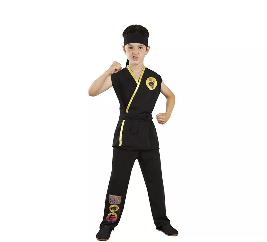 Translation missing: it.Disfraz de Karateka Negro para niños