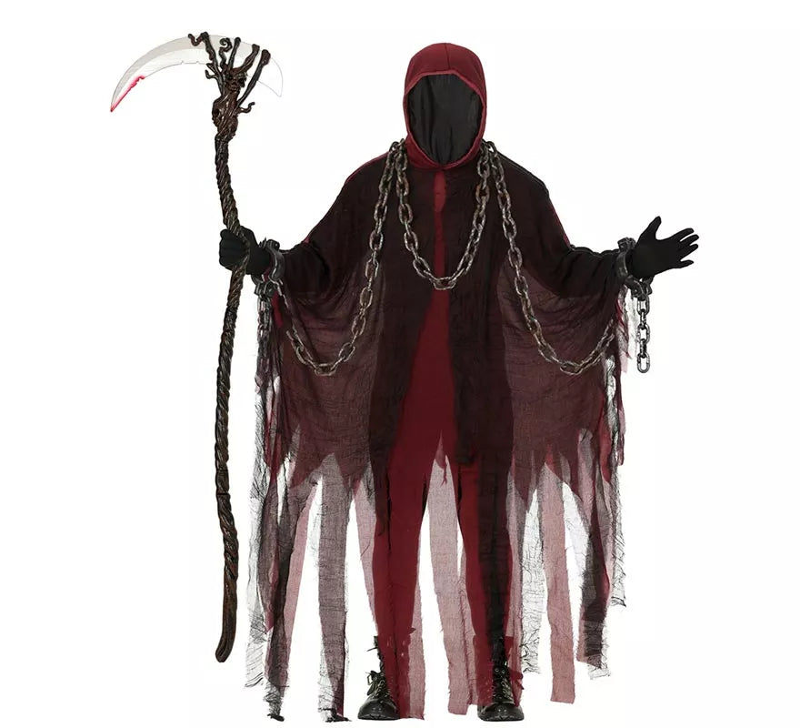 Translation missing: it.Disfraz de La Muerte Mística rojo para adulto