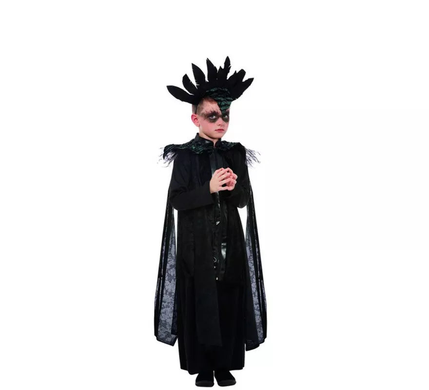 Translation missing: it.Disfraz de la Príncipe Cuervo Elegante negro para niño