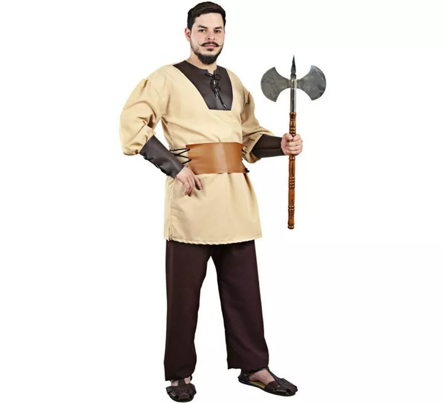 Translation missing: it.Disfraz de Leñador Medieval con cinturón para hombre