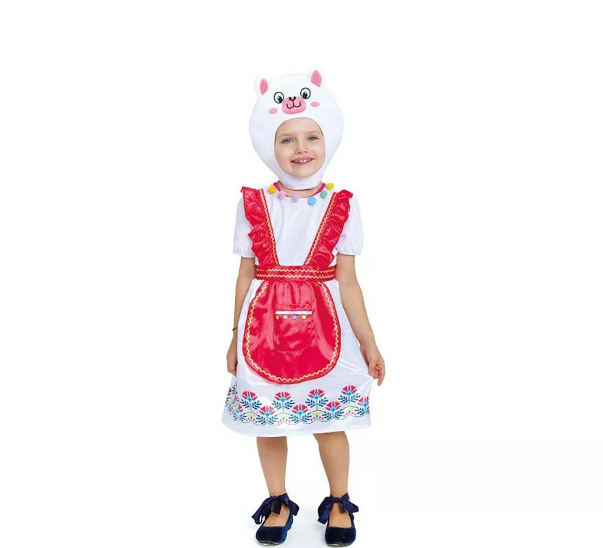 Translation missing: it.Disfraz de Llama blanca en vestido con gorro para bebé