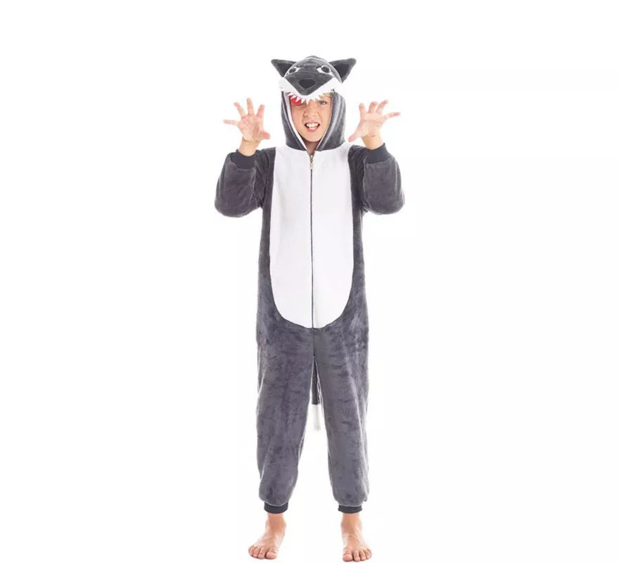 Translation missing: es.Disfraz de Lobo gris con capucha para niño