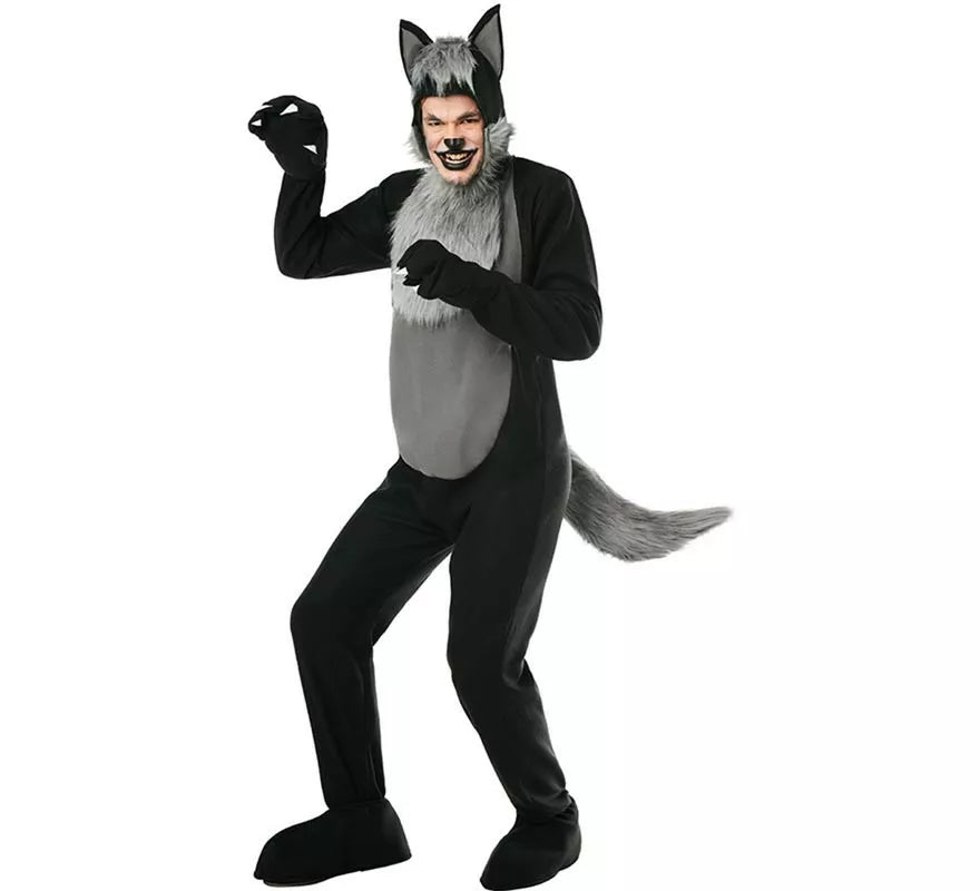 Translation missing: it.Disfraz de Lobo Peludo negro para adultos