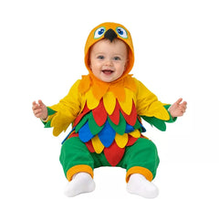 Costume da pappagallo colorato per neonato