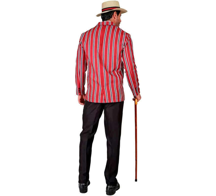 Translation missing: es.Disfraz de los años 20 rojo a rayas para hombre