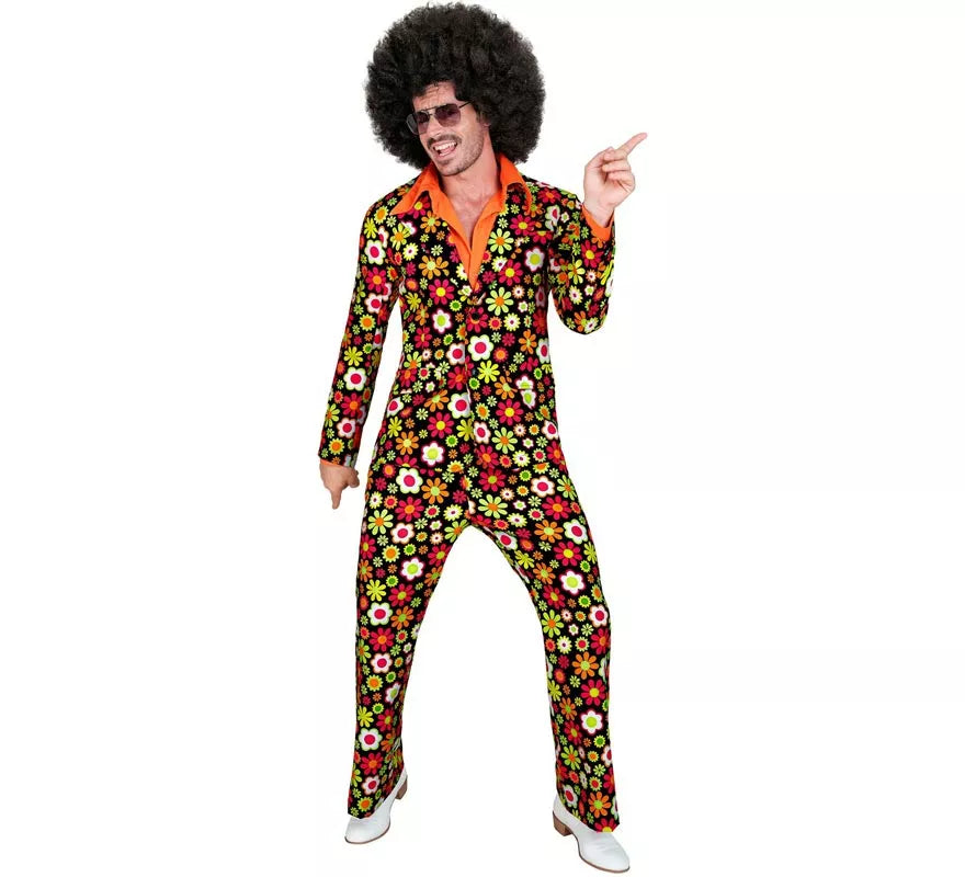 Disfraz de los años 60 Flores oscuro para hombre