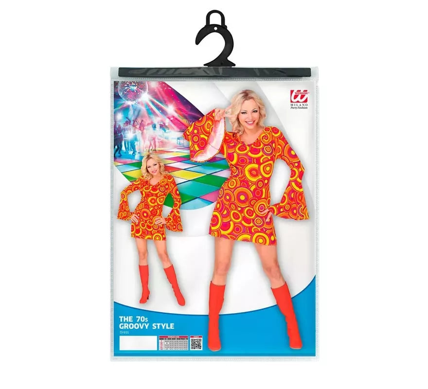 Translation missing: it.Disfraz de los años 70 Burbujas naranja y amarillo para mujer