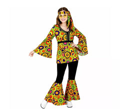 Costume Anni '70 Cerchi Gialli con Nastro per Donna