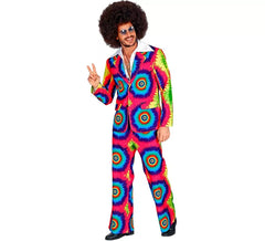 Costume da cerchi blu anni '70 per uomo