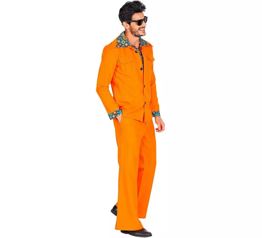 Translation missing: it.Disfraz de los años 70 Disco naranja para hombre