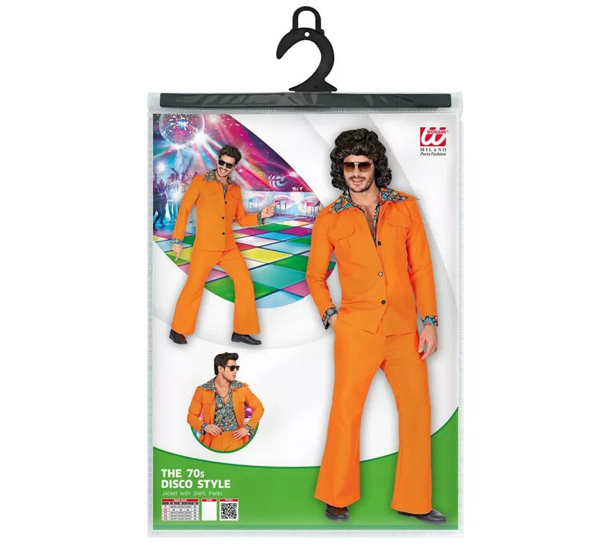 Translation missing: it.Disfraz de los años 70 Disco naranja para hombre