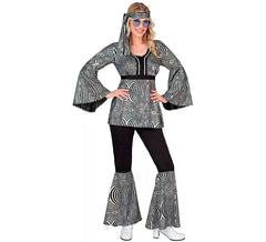 Costume da donna Onde argentate da discoteca anni '70