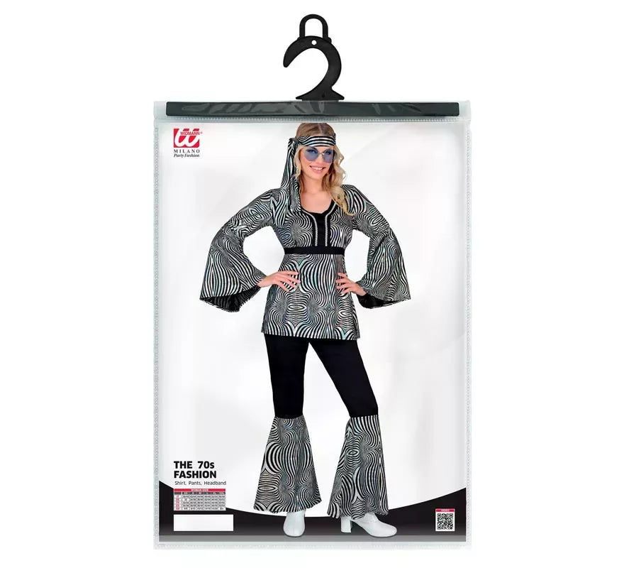 Translation missing: it.Disfraz de los años 70 Disco Olas plateadas para mujer