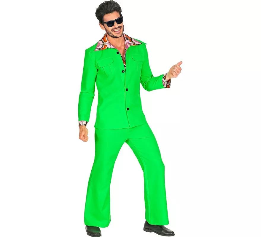 Translation missing: it.Disfraz de los años 70 Disco verde neón para hombre