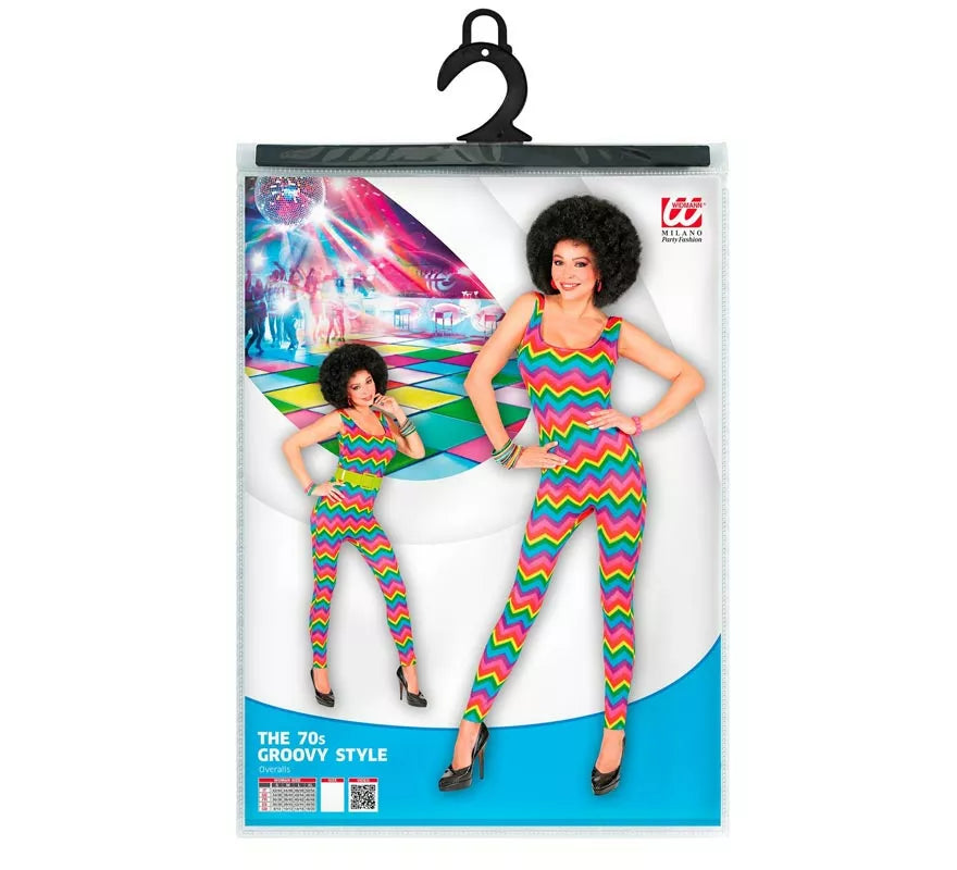 Translation missing: it.Disfraz de los Años 70 Ondas multicolor para mujer