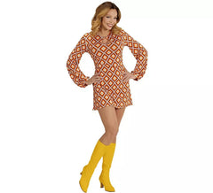 Costume da donna con diamanti arancioni anni '70