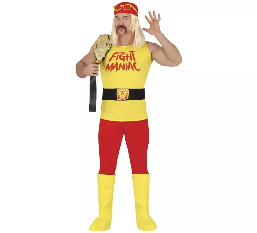 Translation missing: es.Disfraz de Lucha libre Amarillo para hombre
