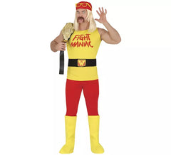 Costume da wrestling giallo per uomo
