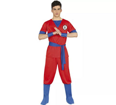 Costume da combattente di arti marziali rosso per adolescenti