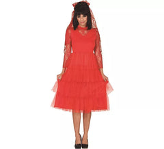 Costume da sposa rosso Lydia per donna