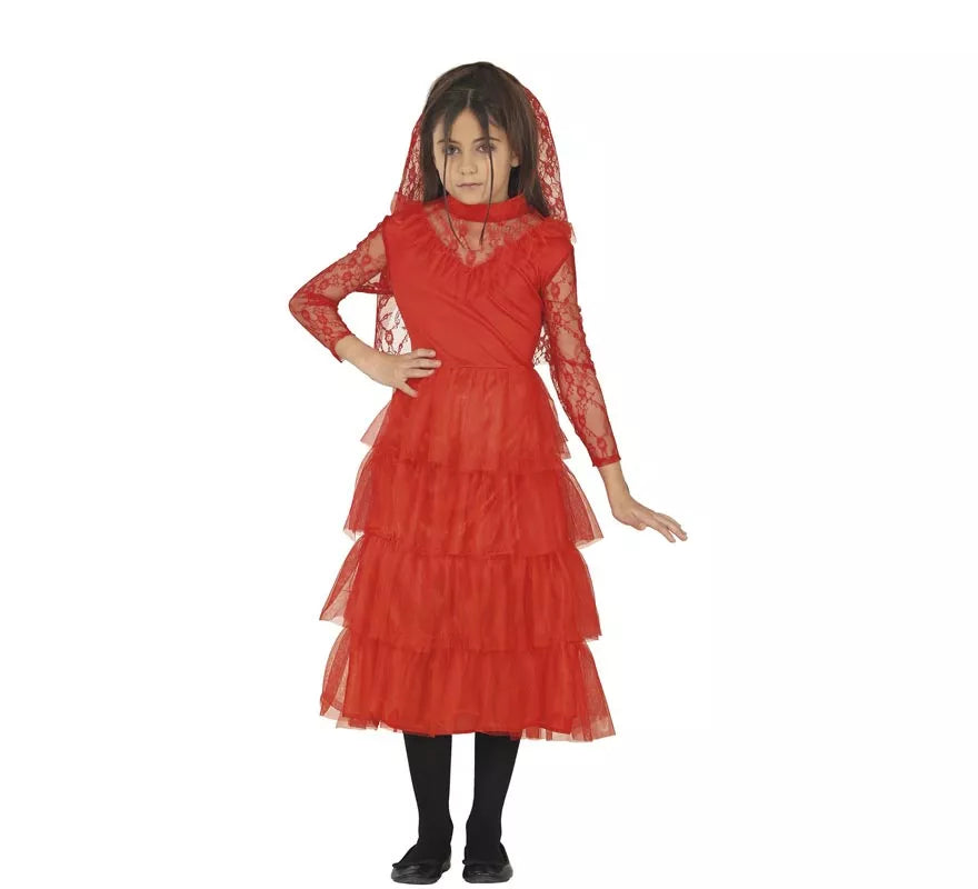 Translation missing: it.Disfraz de Lydia Novia rojo Bitelchús para niña