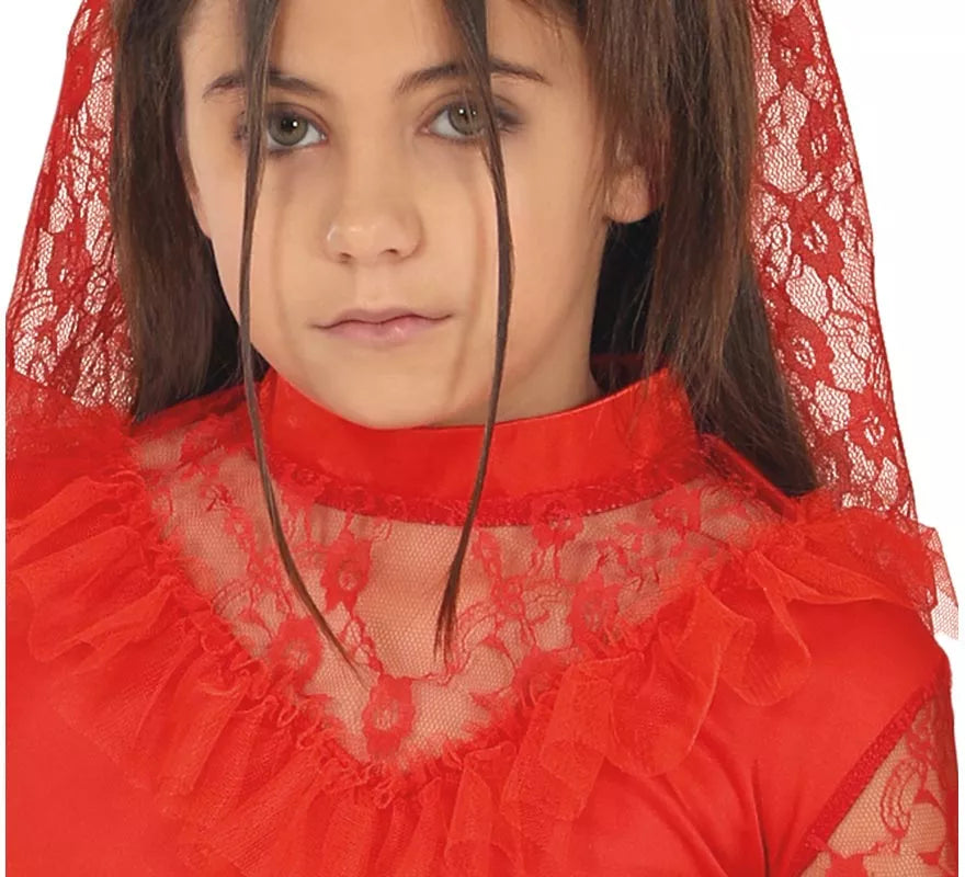 Translation missing: es.Disfraz de Lydia Novia rojo Bitelchús para niña