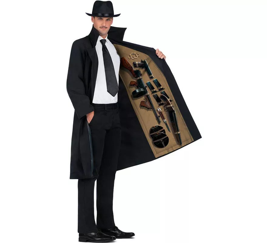 Translation missing: it.Disfraz de Mafioso años 70 con sombrero para hombre