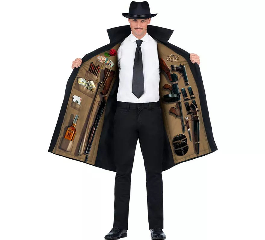 Translation missing: it.Disfraz de Mafioso años 70 con sombrero para hombre