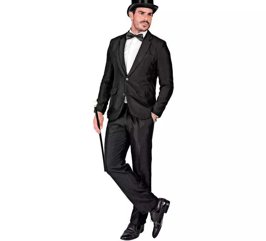 Disfraz de Mafioso elegante negro para hombre