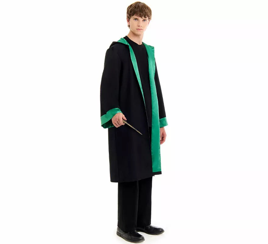 Translation missing: it.Disfraz de Mago Colegial verde para hombre
