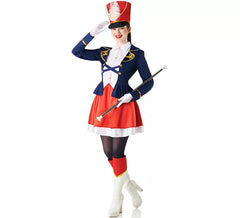 Costume classico da majorette tricolore per donna