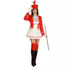 Costume da Majorette rosso per donna