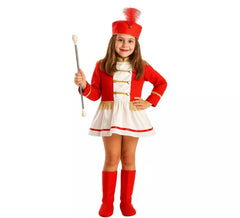 Costume da Majorette rosso per bambina
