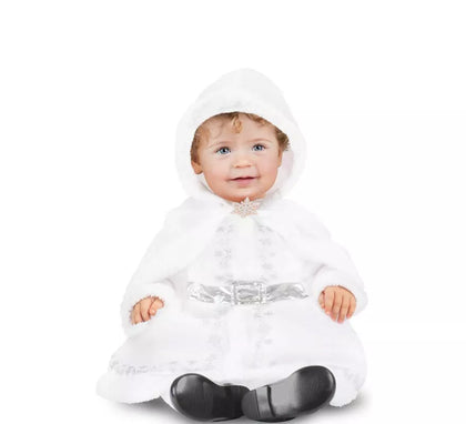 Disfraz de Mamá Noel blanca con capucha para bebé