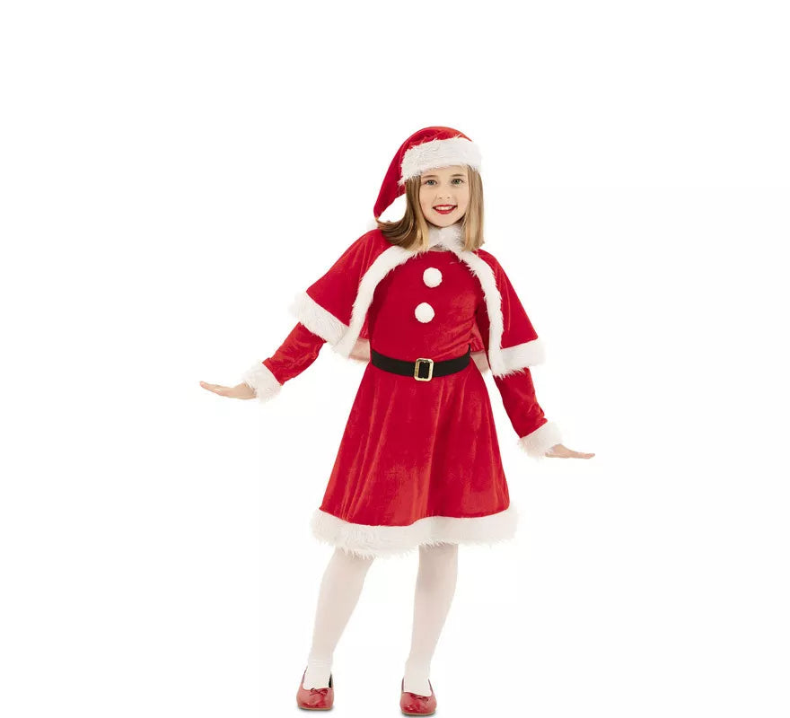 Translation missing: es.Disfraz de Mama Noel Clásico con gorro para niña
