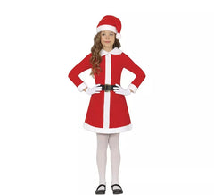 Costume da mamma natalizia con cintura nera per bambina