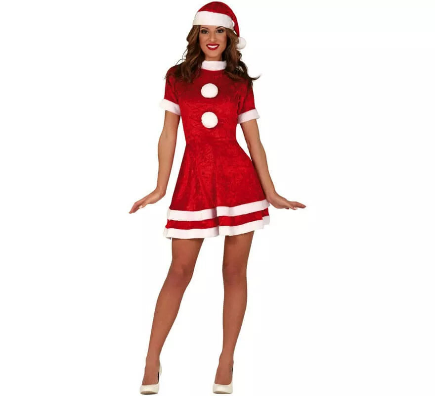 Translation missing: es.Disfraz de Mamá Noel Corto para mujer
