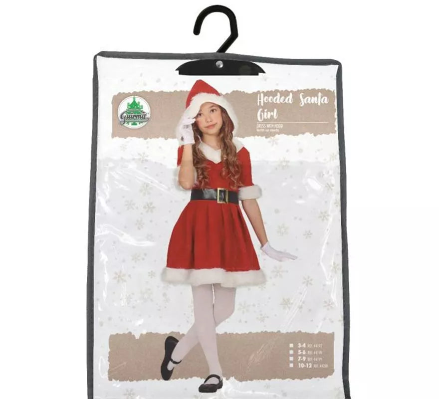 Translation missing: it.Disfraz de Mamá Noel en vestido con capucha para niña