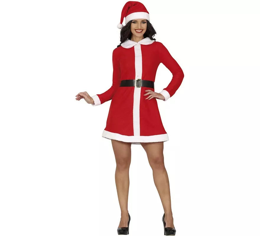 Translation missing: es.Disfraz de Mamá Noel en vestido con cuello para mujer