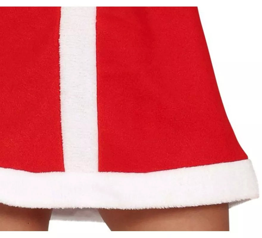 Disfraz de Mamá Noel en vestido con cuello para mujer