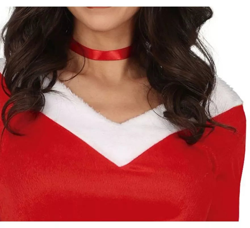 Disfraz de Mamá Noel en vestido largo para mujer