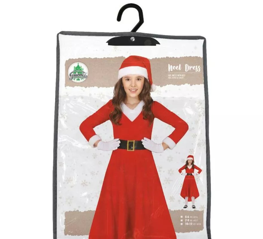 Translation missing: it.Disfraz de Mamá Noel en vestido largo para niña
