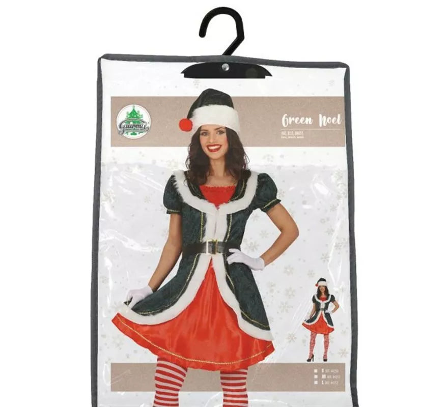 Translation missing: es.Disfraz de Mamá Noel verde con chaqueta para mujer