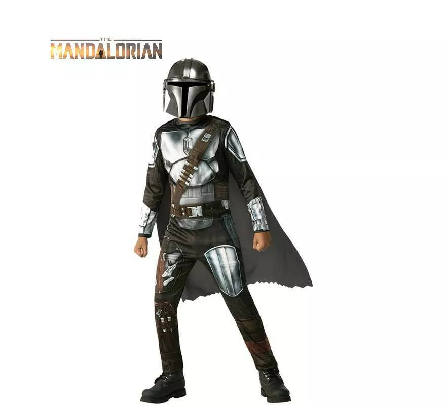 Translation missing: it.Disfraz de Mandalorian de Star Wars Clásico con capa para niño