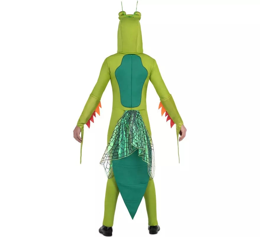 Translation missing: it.Disfraz de Mantis verde con capucha y alas para adulto