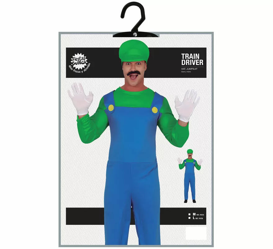 Disfraz de Maquinista de Tren Verde para hombre