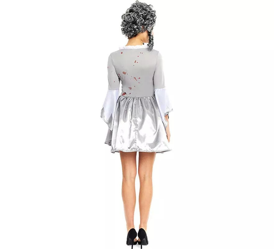 Translation missing: it.Disfraz de María Antonieta Zombie gris para mujer
